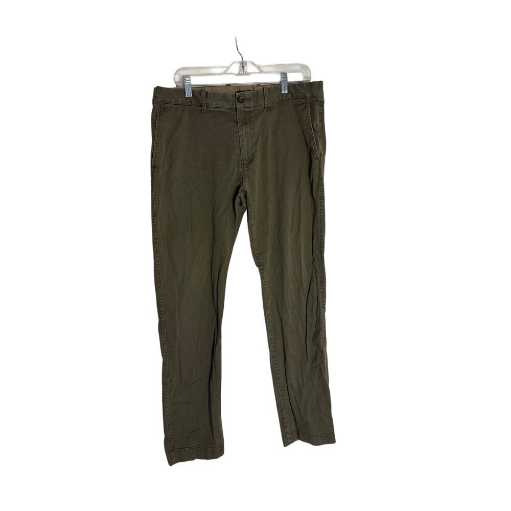 J.Crew factory men’s size 34x32 olive green flex straight leg chino pants